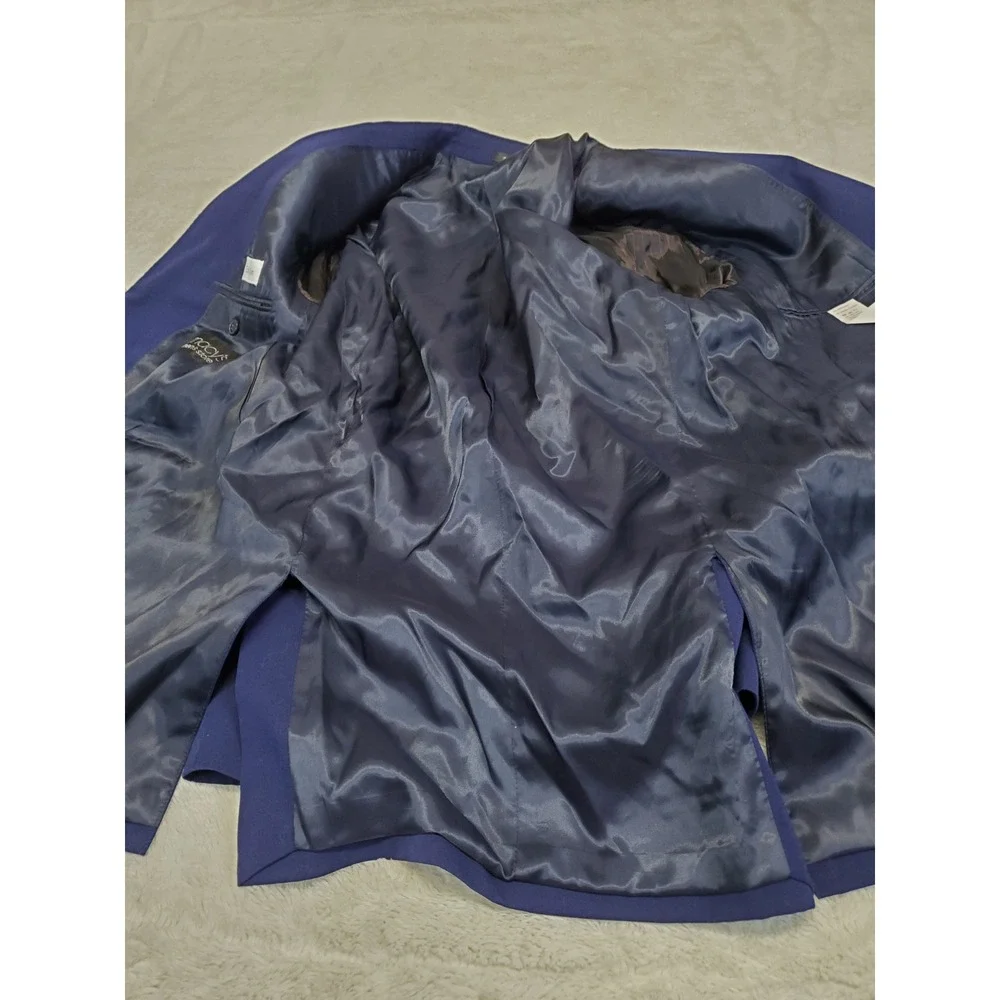 Calvin Klein Blue Office Suit Jacket Blazer 42L Pant 37x32 Classic Work Formal